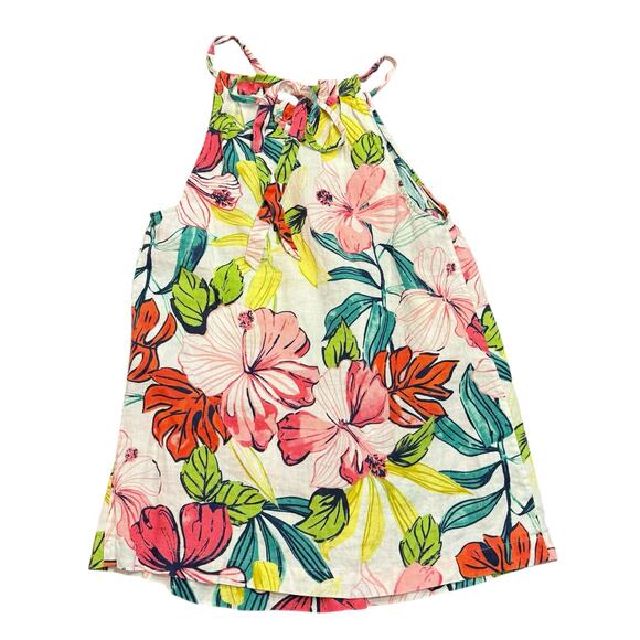 Tommy Bahama Linen White Tropical Print Halter Neck Top XS - Picture 5 of 5
